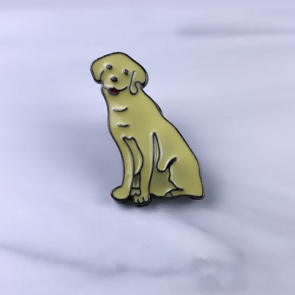 White Labrador Enamel Pin/ Brooch
